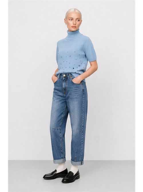 Maglia dolcevita a maniche corte in angora con applicazioni - Maglia Applicazione KOCCA | BARBELLA/70008